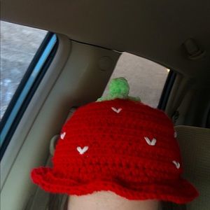 Handmade Strawberry Crochet Bucket Hat